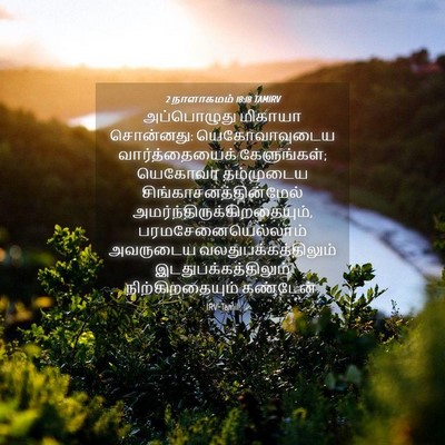 Picture 04 - 2 நாளாகமம் 18:18 TAMIRV - அப்பொழுது மிகாயா - Bible Verse Picture