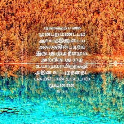 Picture 04 - 2 நாளாகமம் 3:4 TAMIRV - முன்புற மண்டபம் - Bible Verse Picture