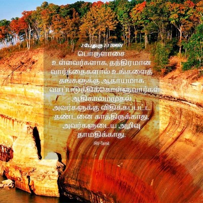 Picture 04 - 2 பேதுரு 2:3 TAMIRV - பொருளாசை - Bible Verse Picture
