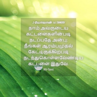 Picture 04 - 2 யோவான் 1:6 TAMIRV - நாம் அவருடைய - Bible Verse Picture