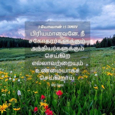 Picture 04 - 3 யோவான் 1:5 TAMIRV - பிரியமானவனே, நீ - Bible Verse Picture