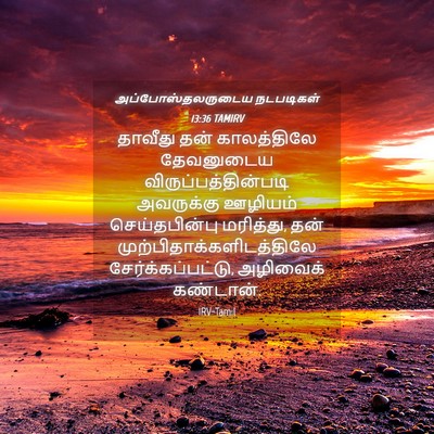 Picture 04 - அப்போஸ்தலருடைய நடபடிகள் 13:36 TAMIRV - தாவீது தன் - Bible Verse Picture