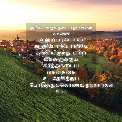 Picture 04 - அப்போஸ்தலருடைய நடபடிகள் 15:35 TAMIRV - பவுலும் - Bible Verse Picture