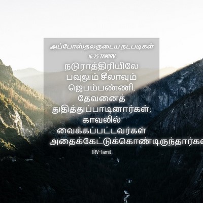 Picture 04 - அப்போஸ்தலருடைய நடபடிகள் 16:25 TAMIRV - நடுராத்திரியிலே - Bible Verse Picture