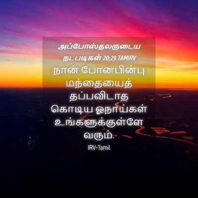 Picture 04 - அப்போஸ்தலருடைய நடபடிகள் 20:29 TAMIRV - நான் போனபின்பு - Bible Verse Picture