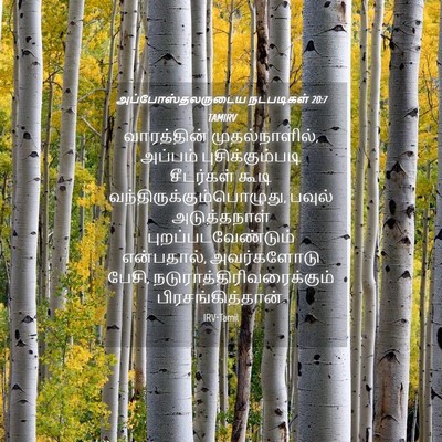 Picture 04 - அப்போஸ்தலருடைய நடபடிகள் 20:7 TAMIRV - வாரத்தின் - Bible Verse Picture