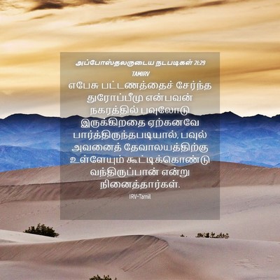 Picture 04 - அப்போஸ்தலருடைய நடபடிகள் 21:29 TAMIRV - எபேசு பட்டணத்தைச் - Bible Verse Picture