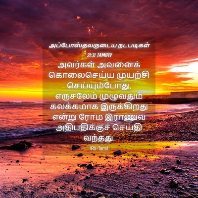 Picture 04 - அப்போஸ்தலருடைய நடபடிகள் 21:31 TAMIRV - அவர்கள் அவனைக் - Bible Verse Picture