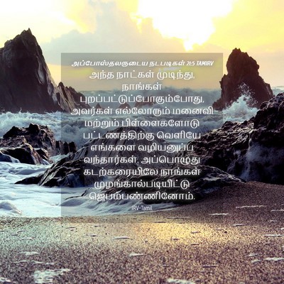 Picture 04 - அப்போஸ்தலருடைய நடபடிகள் 21:5 TAMIRV - அந்த நாட்கள் - Bible Verse Picture