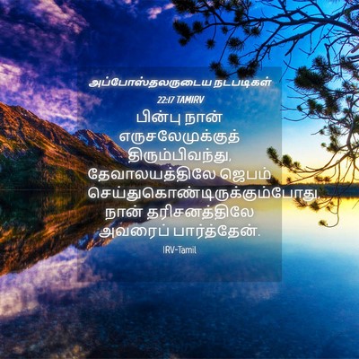 Picture 04 - அப்போஸ்தலருடைய நடபடிகள் 22:17 TAMIRV - பின்பு நான் - Bible Verse Picture
