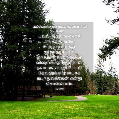 Picture 04 - அப்போஸ்தலருடைய நடபடிகள் 23:1 TAMIRV - பவுல் ஆலோசனைச் - Bible Verse Picture