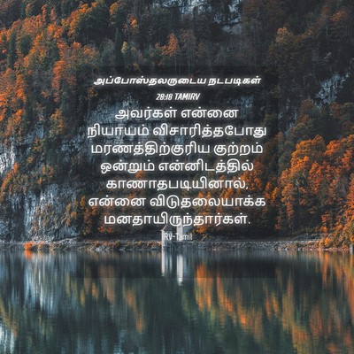 Picture 04 - அப்போஸ்தலருடைய நடபடிகள் 28:18 TAMIRV - அவர்கள் என்னை - Bible Verse Picture