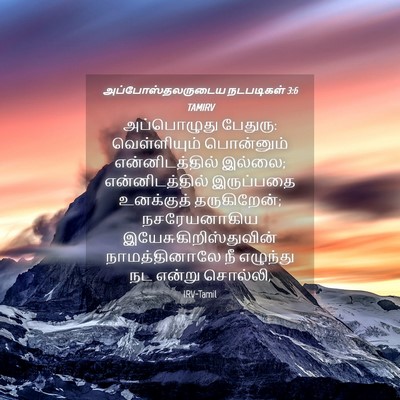 Picture 04 - அப்போஸ்தலருடைய நடபடிகள் 3:6 TAMIRV - அப்பொழுது பேதுரு: - Bible Verse Picture