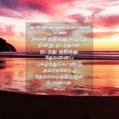 Picture 04 - அப்போஸ்தலருடைய நடபடிகள் 3:8 TAMIRV - அவன் குதித்து, - Bible Verse Picture