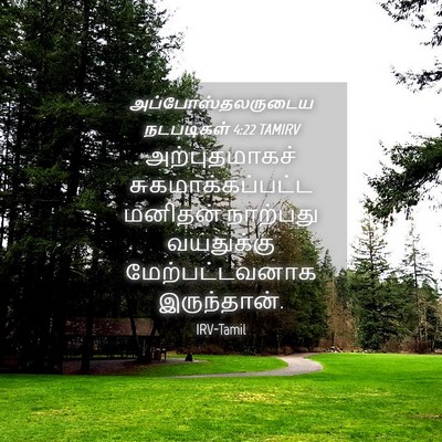 Picture 04 - அப்போஸ்தலருடைய நடபடிகள் 4:22 TAMIRV - அற்புதமாகச் - Bible Verse Picture