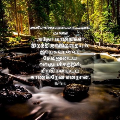 Picture 04 - அப்போஸ்தலருடைய நடபடிகள் 7:56 TAMIRV - அதோ வானங்கள் - Bible Verse Picture