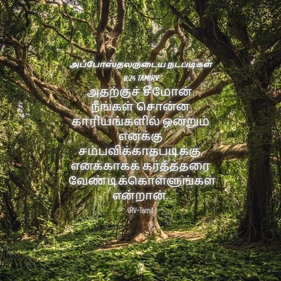 Picture 04 - அப்போஸ்தலருடைய நடபடிகள் 8:24 TAMIRV - அதற்குச் சீமோன்: - Bible Verse Picture