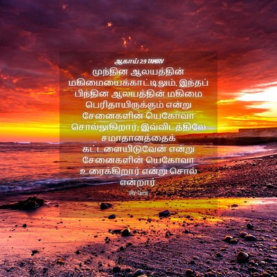 Picture 04 - ஆகாய் 2:9 TAMIRV - முந்தின ஆலயத்தின் - Bible Verse Picture