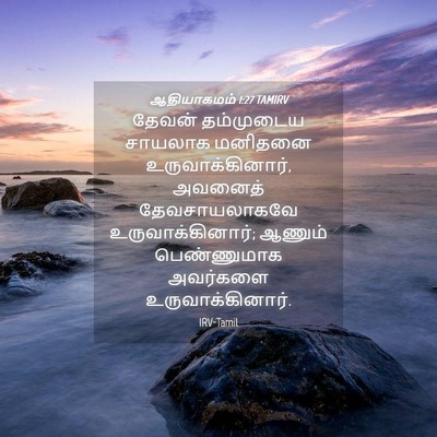 Picture 04 - ஆதியாகமம் 1:27 TAMIRV - தேவன் தம்முடைய - Bible Verse Picture