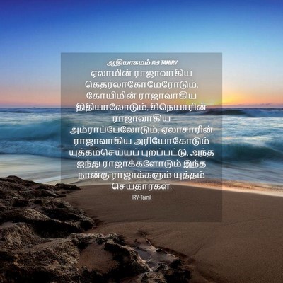 Picture 04 - ஆதியாகமம் 14:9 TAMIRV - ஏலாமின் ராஜாவாகிய - Bible Verse Picture