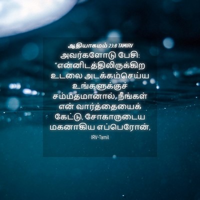 Picture 04 - ஆதியாகமம் 23:8 TAMIRV - அவர்களோடு பேசி: - Bible Verse Picture