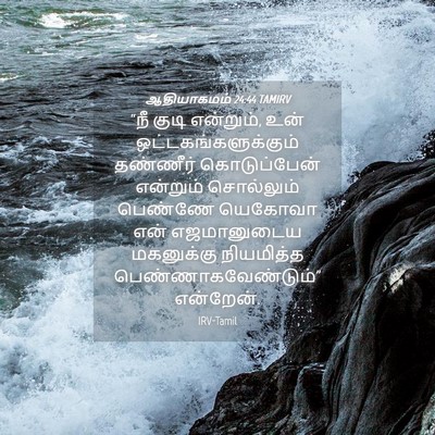 Picture 04 - ஆதியாகமம் 24:44 TAMIRV - “நீ குடி என்றும், - Bible Verse Picture