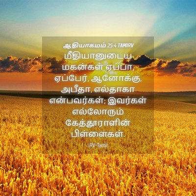 Picture 04 - ஆதியாகமம் 25:4 TAMIRV - மீதியானுடைய - Bible Verse Picture