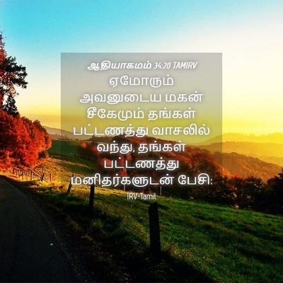 Picture 04 - ஆதியாகமம் 34:20 TAMIRV - ஏமோரும் அவனுடைய - Bible Verse Picture