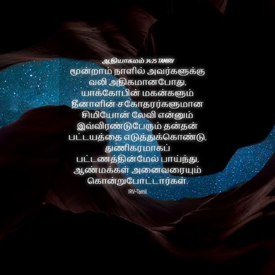 Picture 04 - ஆதியாகமம் 34:25 TAMIRV - மூன்றாம் நாளில் - Bible Verse Picture