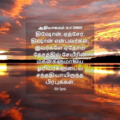 Picture 04 - ஆதியாகமம் 36:21 TAMIRV - திஷோன், ஏத்சேர், - Bible Verse Picture