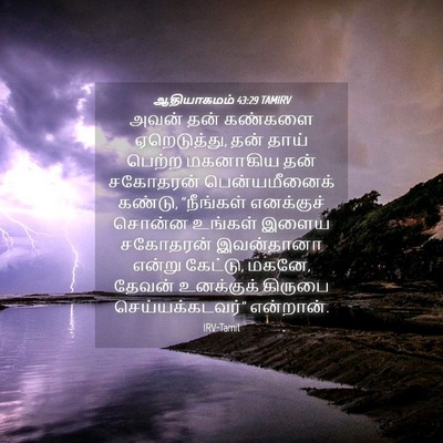 Picture 04 - ஆதியாகமம் 43:29 TAMIRV - அவன் தன் கண்களை - Bible Verse Picture
