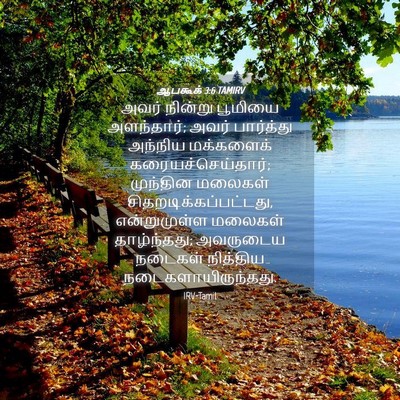 Picture 04 - ஆபகூக் 3:6 TAMIRV - அவர் நின்று - Bible Verse Picture