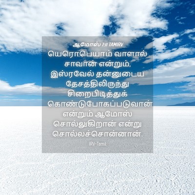 Picture 04 - ஆமோஸ் 7:11 TAMIRV - யெரொபெயாம் வாளால் - Bible Verse Picture
