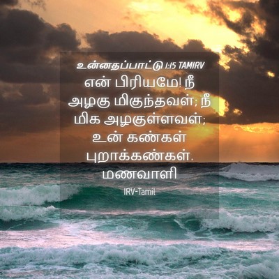 Picture 04 - உன்னதப்பாட்டு 1:15 TAMIRV - என் பிரியமே! நீ - Bible Verse Picture