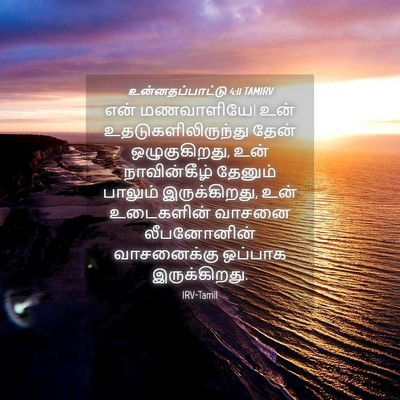 Picture 04 - உன்னதப்பாட்டு 4:11 TAMIRV - என் மணவாளியே! உன் - Bible Verse Picture