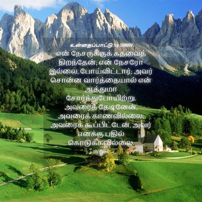 Picture 04 - உன்னதப்பாட்டு 5:6 TAMIRV - என் நேசருக்குக் - Bible Verse Picture