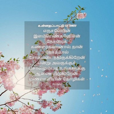 Picture 04 - உன்னதப்பாட்டு 5:8 TAMIRV - எருசலேமின் - Bible Verse Picture