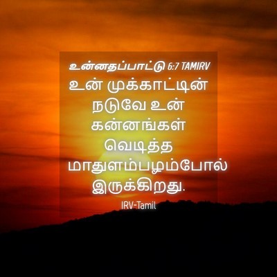 Picture 04 - உன்னதப்பாட்டு 6:7 TAMIRV - உன் முக்காட்டின் - Bible Verse Picture