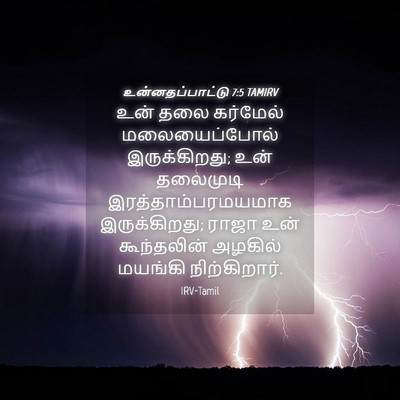 Picture 04 - உன்னதப்பாட்டு 7:5 TAMIRV - உன் தலை கர்மேல் - Bible Verse Picture