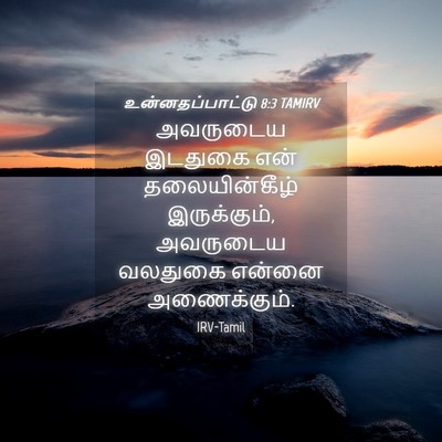 Picture 04 - உன்னதப்பாட்டு 8:3 TAMIRV - அவருடைய இடதுகை - Bible Verse Picture