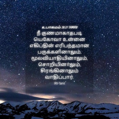 Picture 04 - உபாகமம் 28:27 TAMIRV - நீ குணமாகாதபடி - Bible Verse Picture