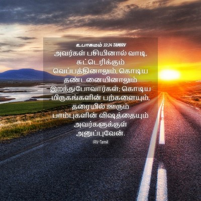 Picture 04 - உபாகமம் 32:24 TAMIRV - அவர்கள் பசியினால் - Bible Verse Picture