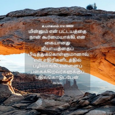 Picture 04 - உபாகமம் 32:41 TAMIRV - மின்னும் என் - Bible Verse Picture