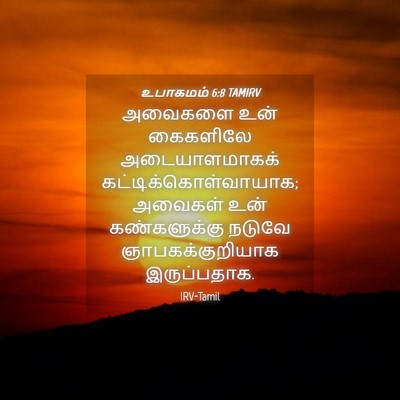 Picture 04 - உபாகமம் 6:8 TAMIRV - அவைகளை உன் - Bible Verse Picture