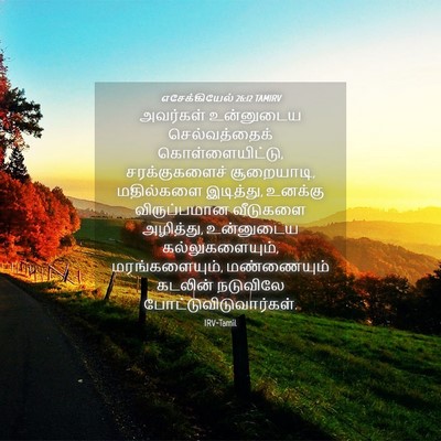 Picture 04 - எசேக்கியேல் 26:12 TAMIRV - அவர்கள் உன்னுடைய - Bible Verse Picture