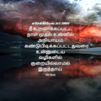 Picture 04 - எசேக்கியேல் 28:15 TAMIRV - நீ உருவாக்கப்பட்ட - Bible Verse Picture