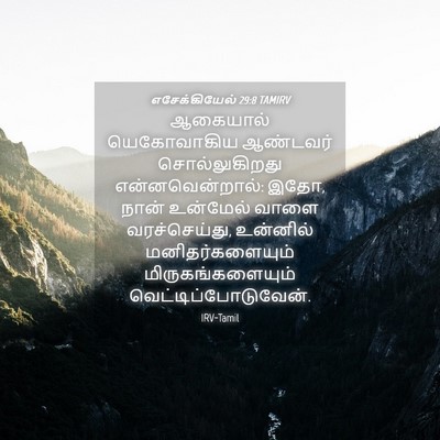 Picture 04 - எசேக்கியேல் 29:8 TAMIRV - ஆகையால் யெகோவாகிய - Bible Verse Picture