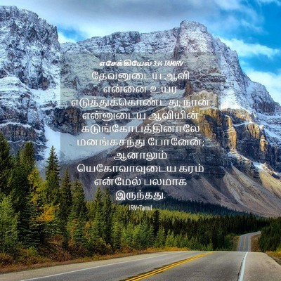 Picture 04 - எசேக்கியேல் 3:14 TAMIRV - தேவனுடைய ஆவி - Bible Verse Picture