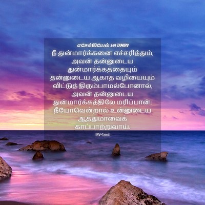 Picture 04 - எசேக்கியேல் 3:19 TAMIRV - நீ துன்மார்க்கனை - Bible Verse Picture