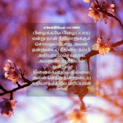 Picture 04 - எசேக்கியேல் 33:13 TAMIRV - பிழைக்கவே - Bible Verse Picture